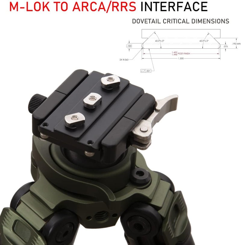 Zelnoox Arca Swiss Tripod Mount Plate,Mlok to Arca Dovetail Rail,Compatiable with ARCA/RRS Dovetail Standard,Hunting Tripod Quick Release Adapter - Image 3